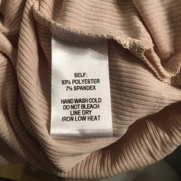 Lulus Sz S Mercurio Beige Ribbed Long Sleeve Top - Picture 5 of 11